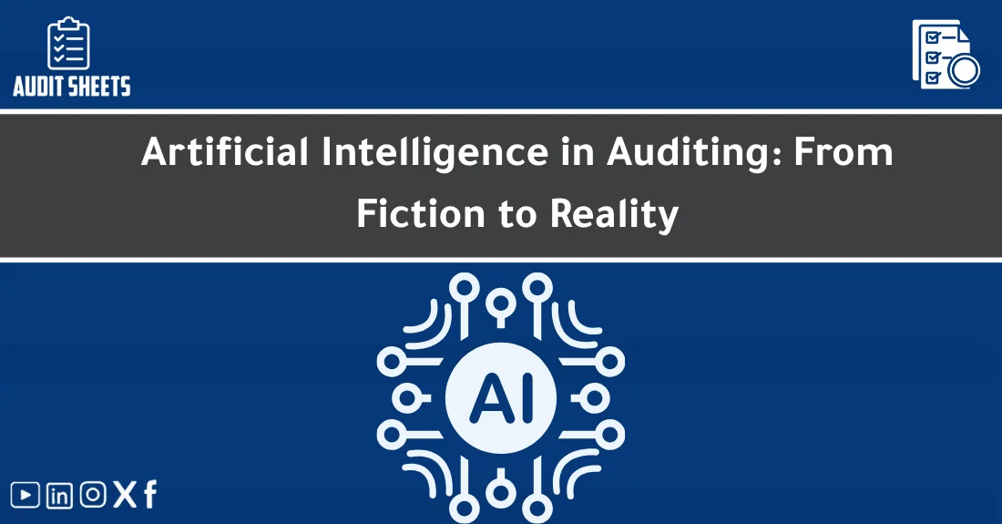 صورة تحتوي على عنوان المقال حول: " AI in Auditing Revolutionizes Finance Today" مع عنصر بصري معبر