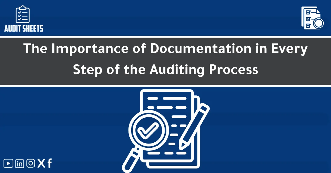 صورة تحتوي على عنوان المقال حول: " Mastering Audit Documentation: Key to Success" مع عنصر بصري معبر