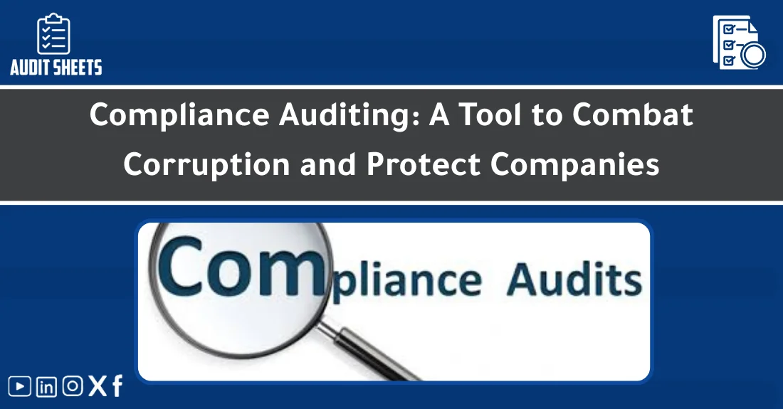صورة تحتوي على عنوان المقال حول: " Compliance Auditing: Fighting Corruption & Protecting Firms" مع عنصر بصري معبر