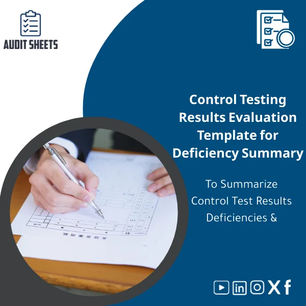Control-Testing-Results-Evaluation-Template-en62 Control Testing Results Evaluation Template workpaper showing structured tables to summarize control test results and identified deficiencies clearly.