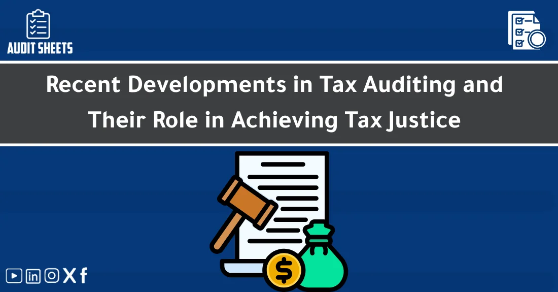 صورة توضيحية تحتوي على عنوان المقال حول : " Discover Key Developments in Tax Audit Today" مع عنصر بصري معبر