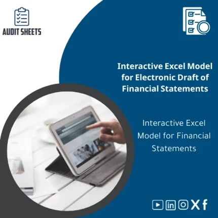 Interactive Excel template of the Electronic Draft of Financial Statements showing structured tables ready for auditors and accountants to fill in.