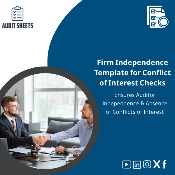 Firm-independence-template-en6 Firm independence template and conflict‑of‑interest check form in a ready‑to‑use layout for documenting auditor independence before new client acceptance.