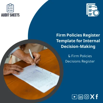 Firm Internal Decisions & Policies Register Template shown as a structured