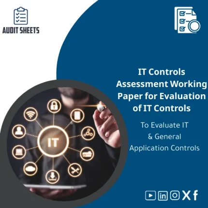 Working paper IT controls assessment template in tabular format with detailed questions to review IT general and application controls accurately.