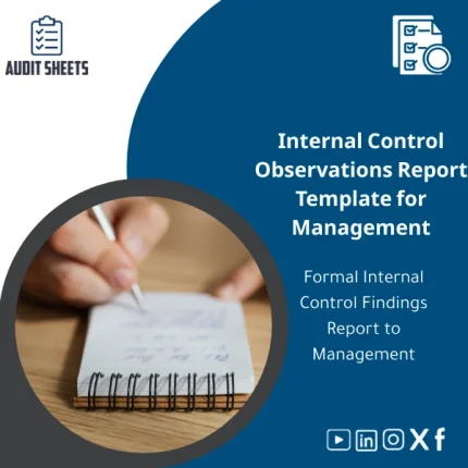 Internal Control Observations Report template to management in a professional layout with editable sections for findings and recommendations.