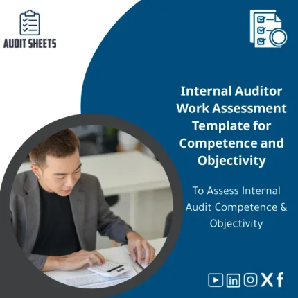 Internal auditor work assessment template in a structured spreadsheet with ready fields to document competence