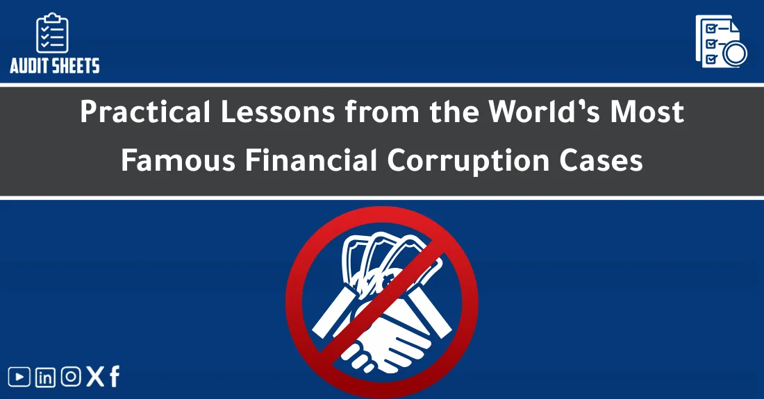 صورة توضيحية تحتوي على عنوان المقال حول : " Key Lessons from Fraud Scandals Uncovered" مع عنصر بصري معبر
