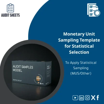 Monetary Unit Sampling template in a structured Excel sheet showing population details