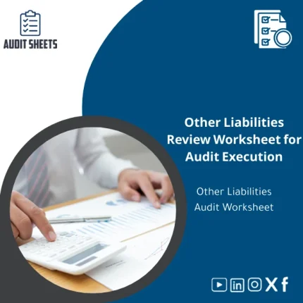 Other Liabilities review worksheet working paper from Audit Sheets showing structured tables and clear sections to test various liabilities accurately.