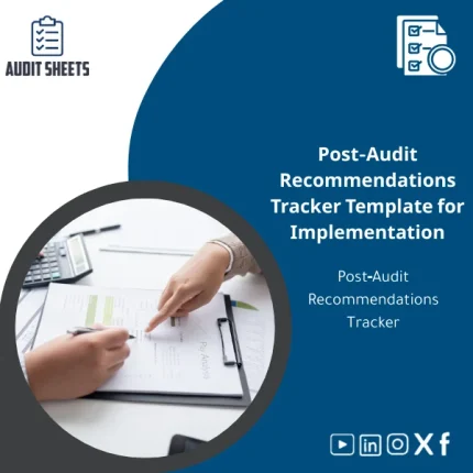 Post-Audit recommendations tracker in a structured Excel template showing columns for recommendation details