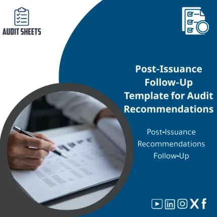 Post-Issuance Follow-Up Template on Audit Recommendations in a structured Excel sheet with columns for status