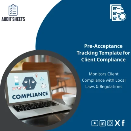 Pre-Acceptance tracking template of client statutory obligations shown as a ready-to-use audit worksheet for Pre-Engagement procedures.