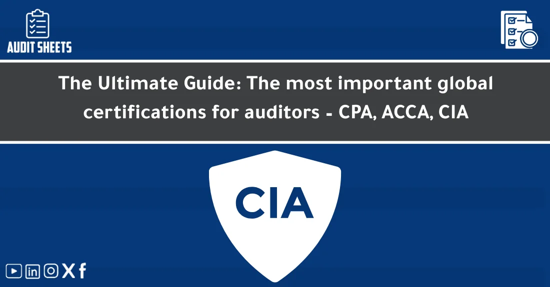 Illustration of an auditor reviewing documents while comparing leading global auditing certifications such as CPA