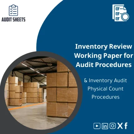 Professional inventory review working paper template showing stock quantities